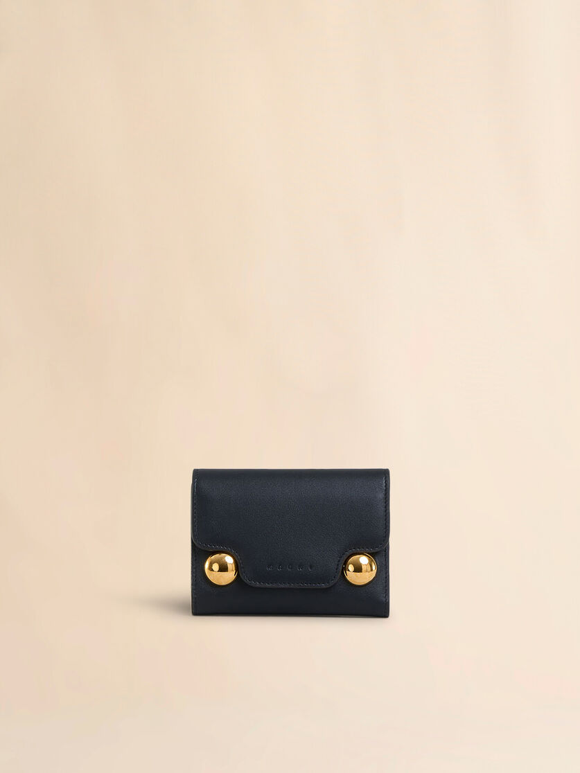 ブラック レザー製 Trunkaroo 三つ折りウォレット | Marni