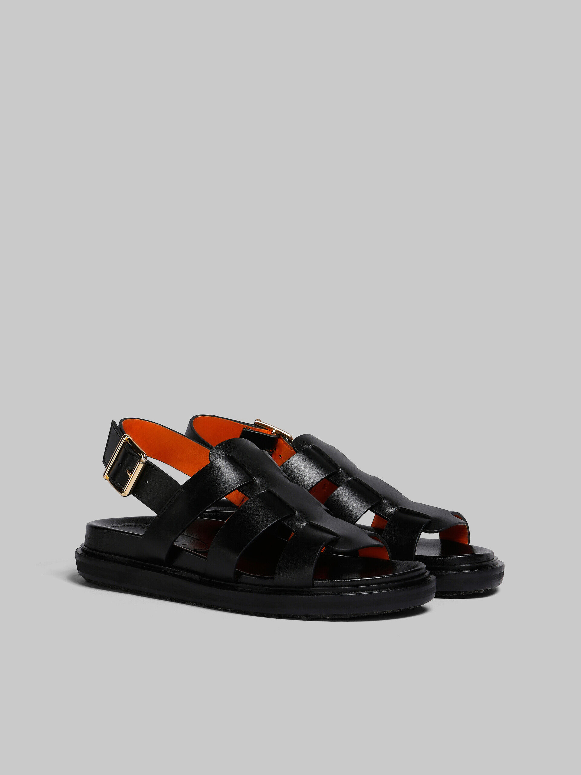 Sandals Marni - Cross sandals in black and brown - FBMS005201P3614ZI950