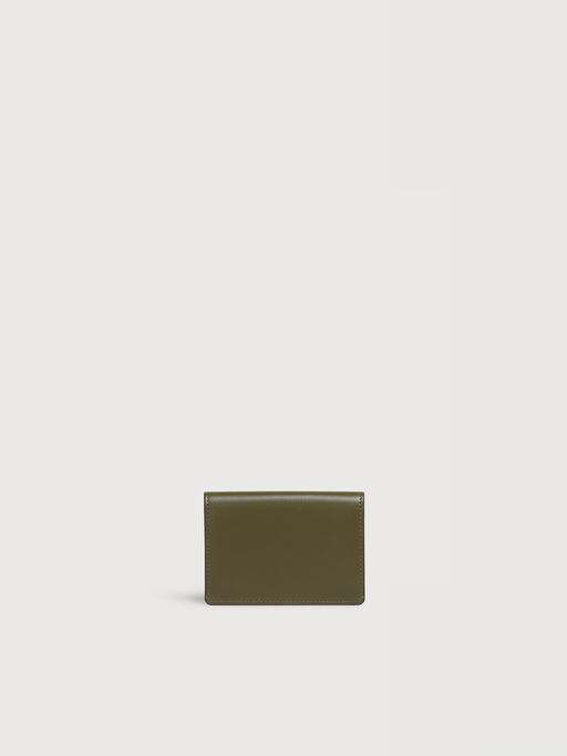 ディープグリーン レザー製 Envelope カードホルダー - 財布