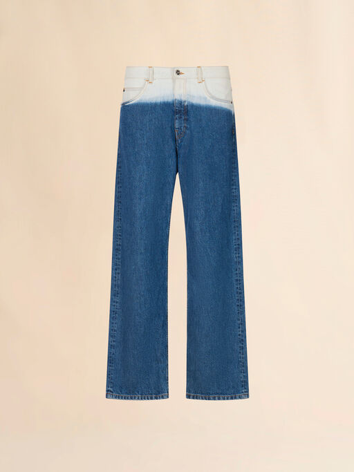 Blue denim jeans with degrad&eacute; finish - Pants