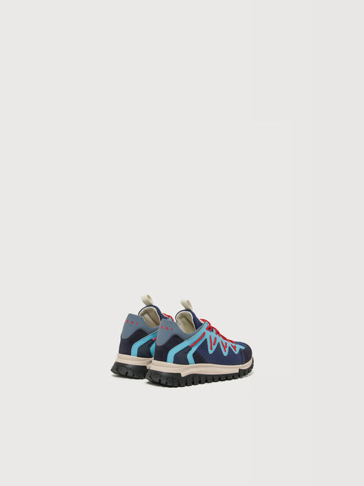 Blue sneakers in leather and technical fabric - Sneakers