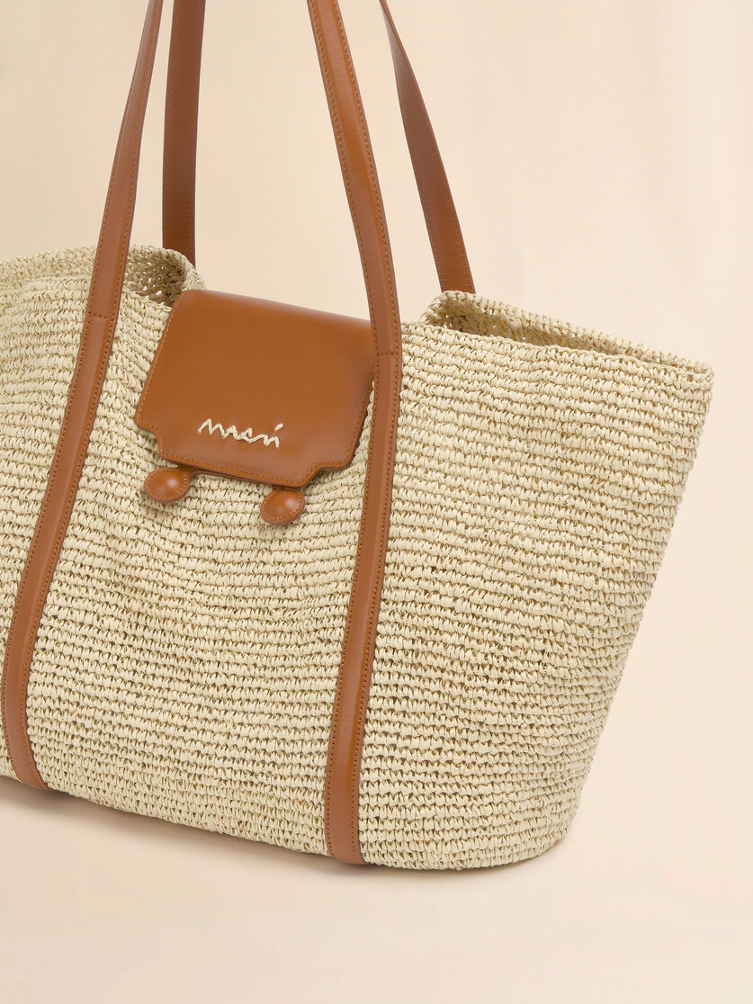 Medium black raffia-effect Trunkaroo beach bag - Shopping Bags - Image 5