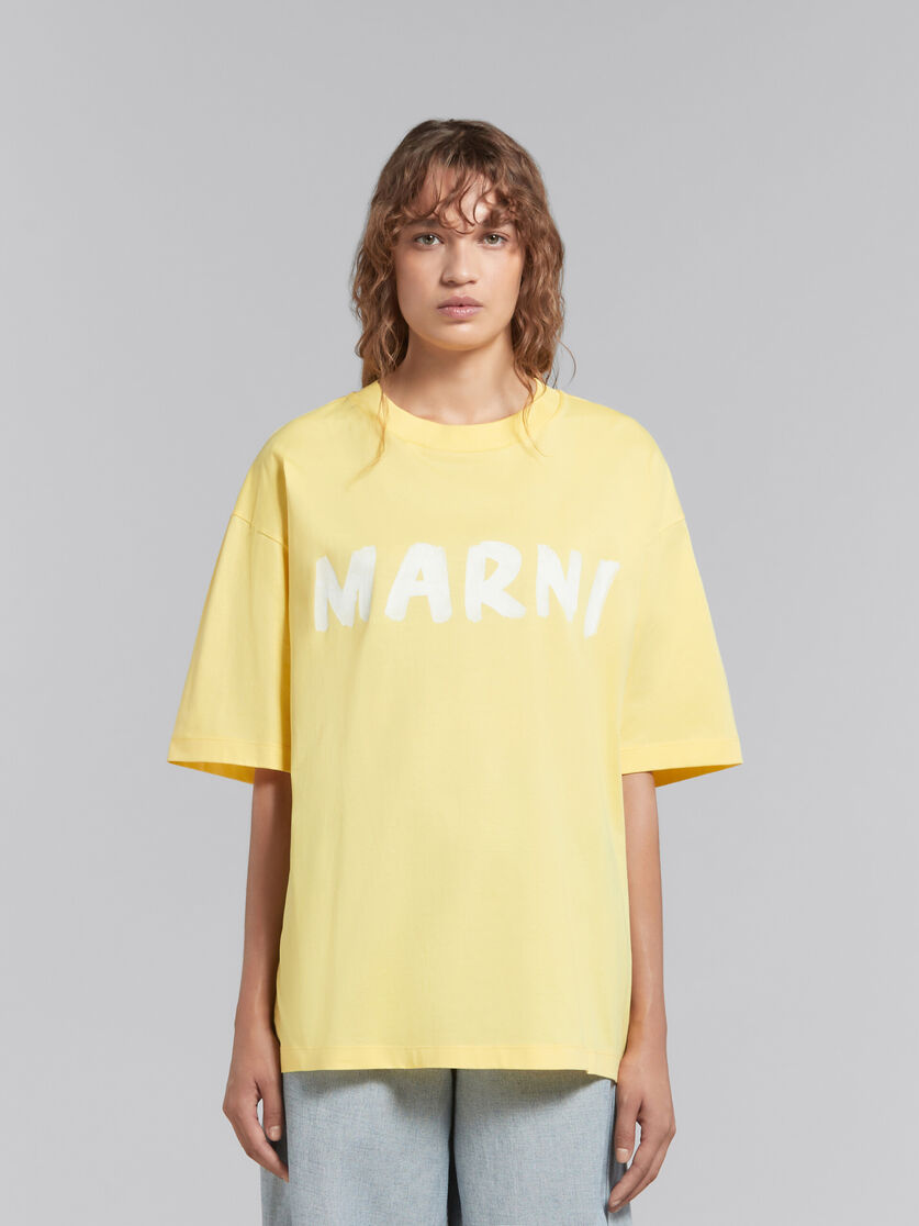 イエロー ロゴ入り オーガニックコットン製Tシャツ | Marni