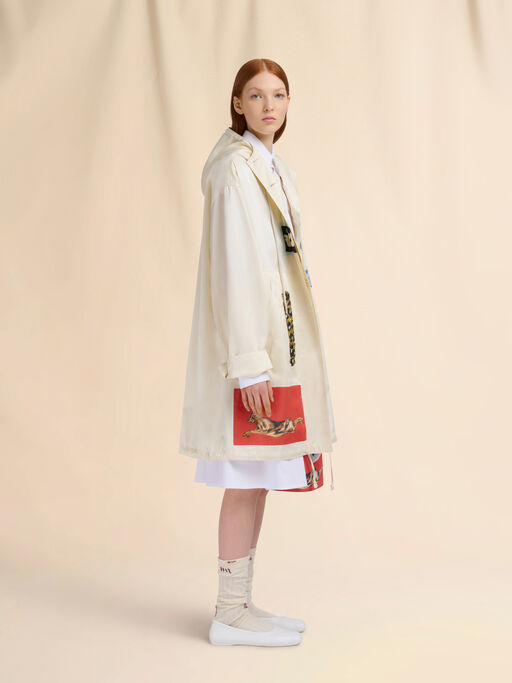 Parka in taffetà color crema - Giacche