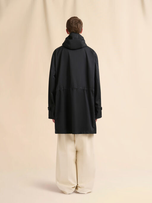 Black water-repellent taffeta parka - Coats