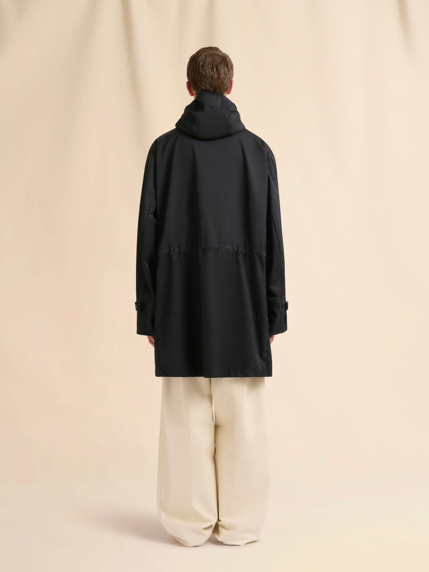 Schwarzer wasserabweisender Parka aus Taft - Mäntel - Image 3