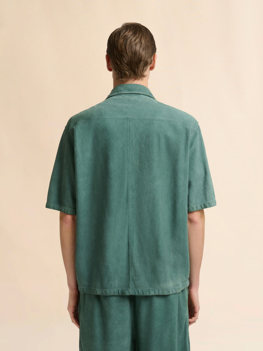 Green suede shirt with pockets, Image 3