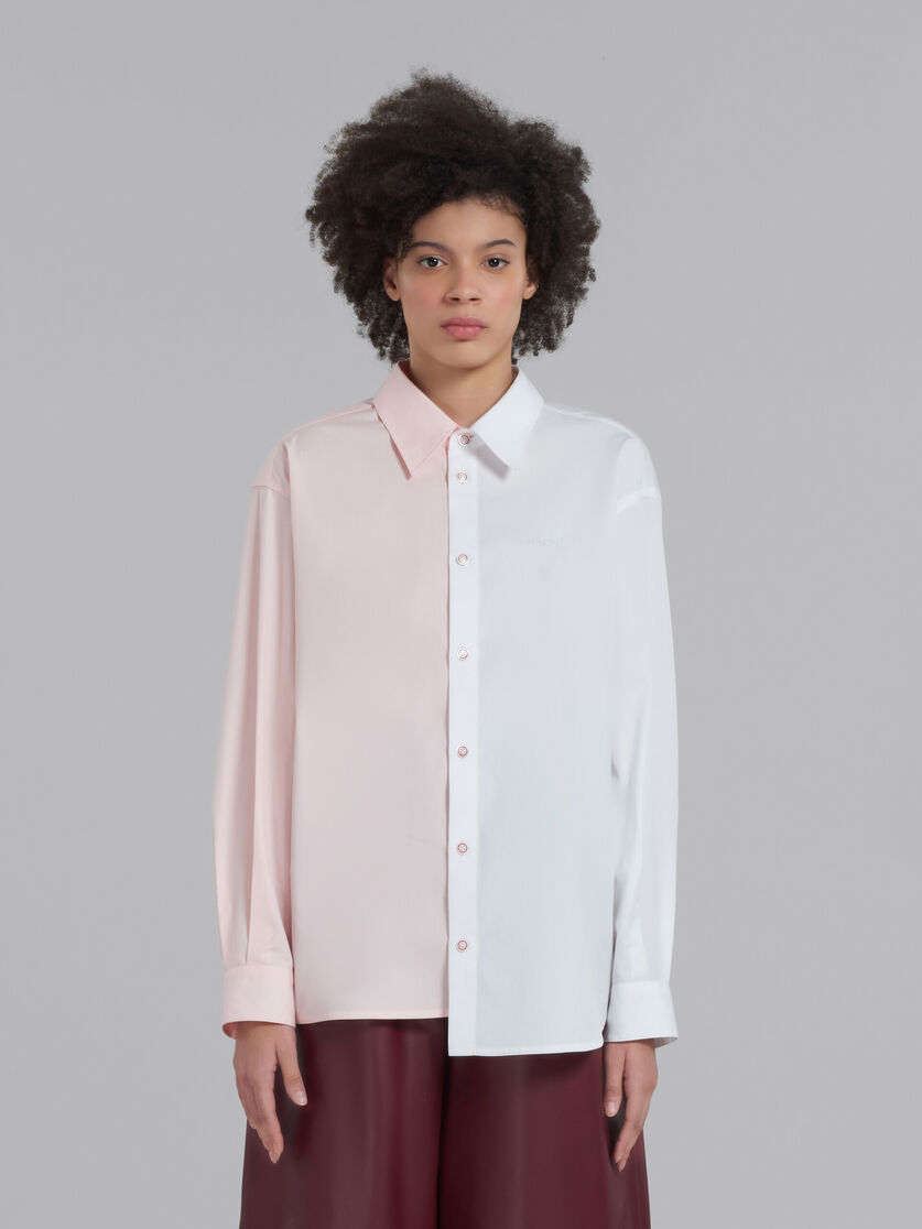 White asymmetric shirt in bio poplin - Shirts - Image 2