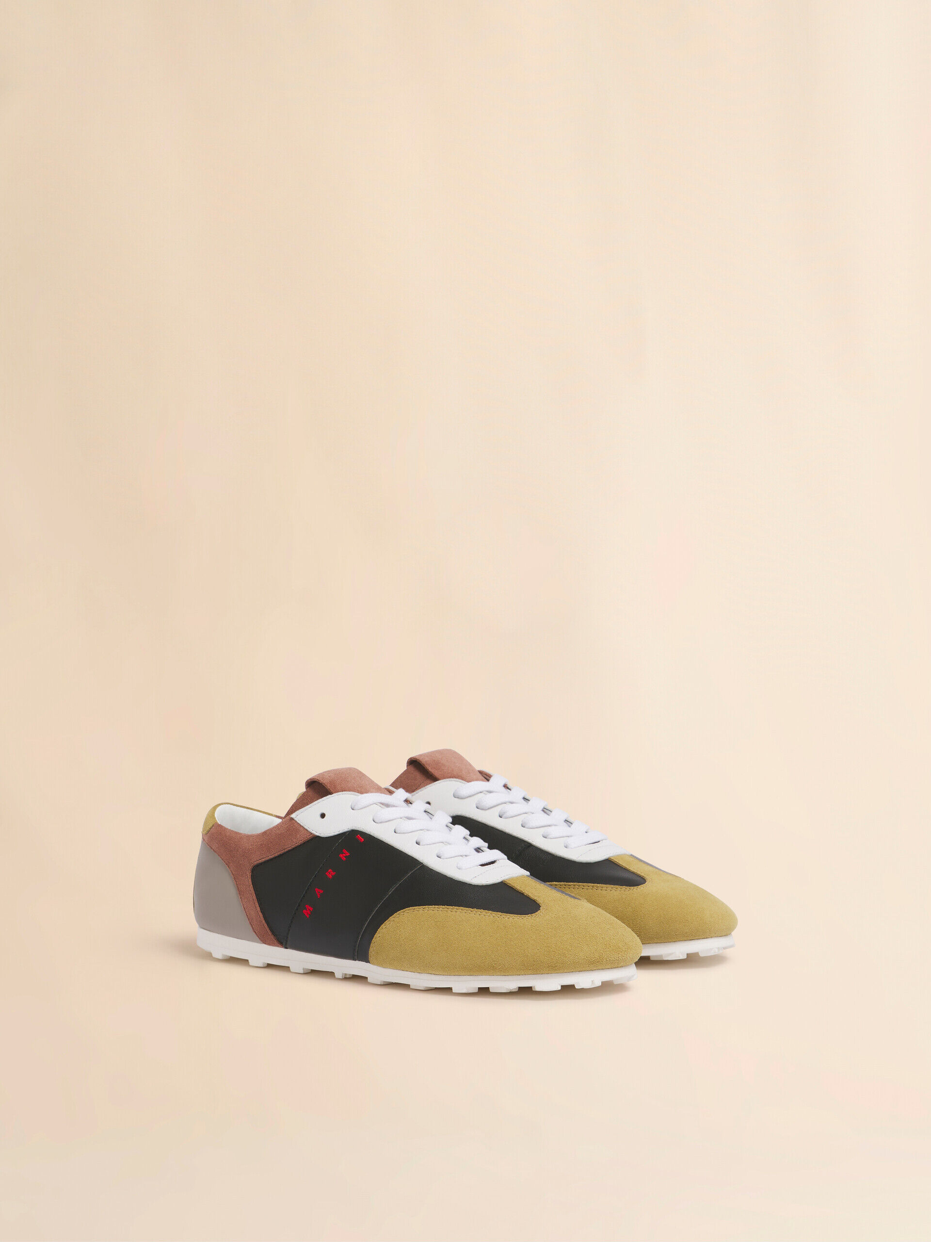 ブラック レザー＆スエード Softy Soccer スニーカー | Marni