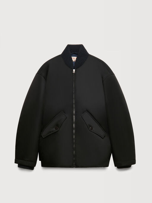 Black nylon bomber jacket - Jackets