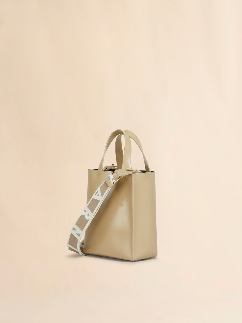 Museo Mini Bag in light blue leather - Shopping Bags - Image 2