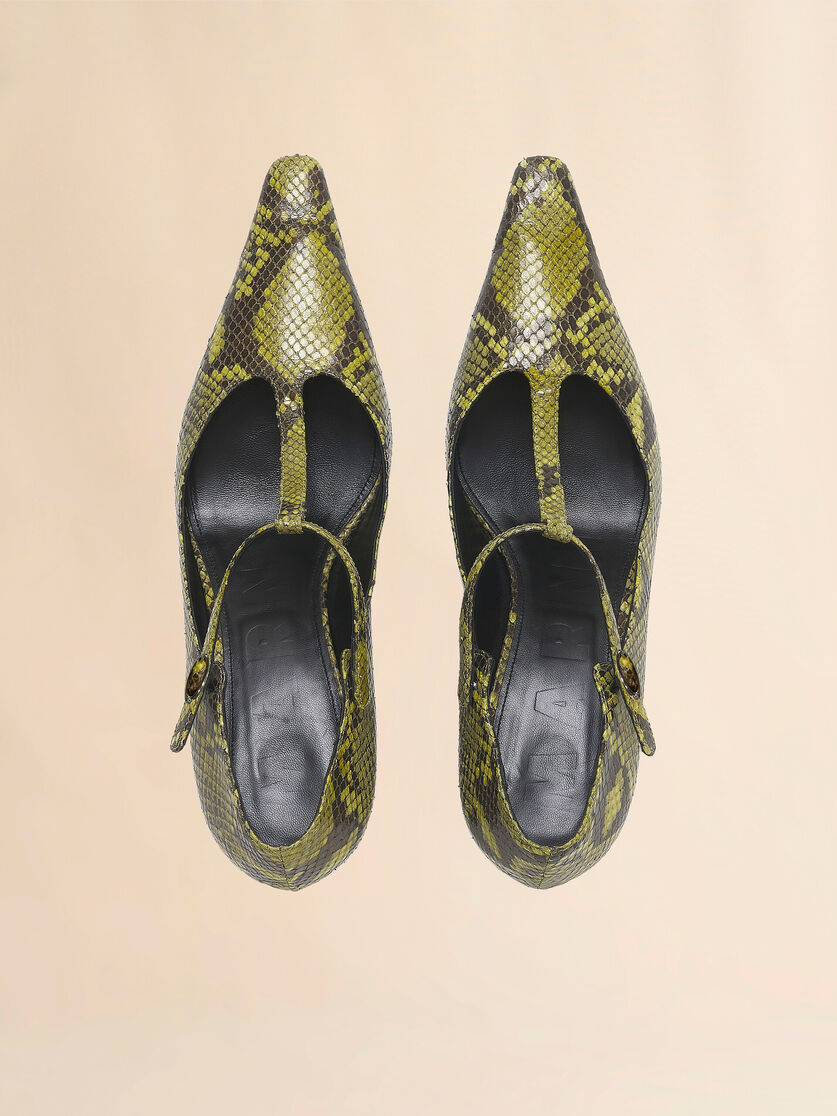 Green python-print leather Mary JaneJane - Pumps - Image 4