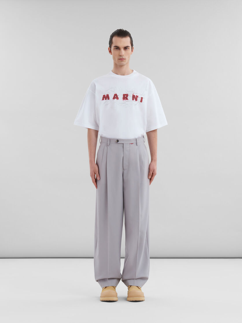 ブルー トロピカルウール製クロップドパンツ | Marni｜スラックス
