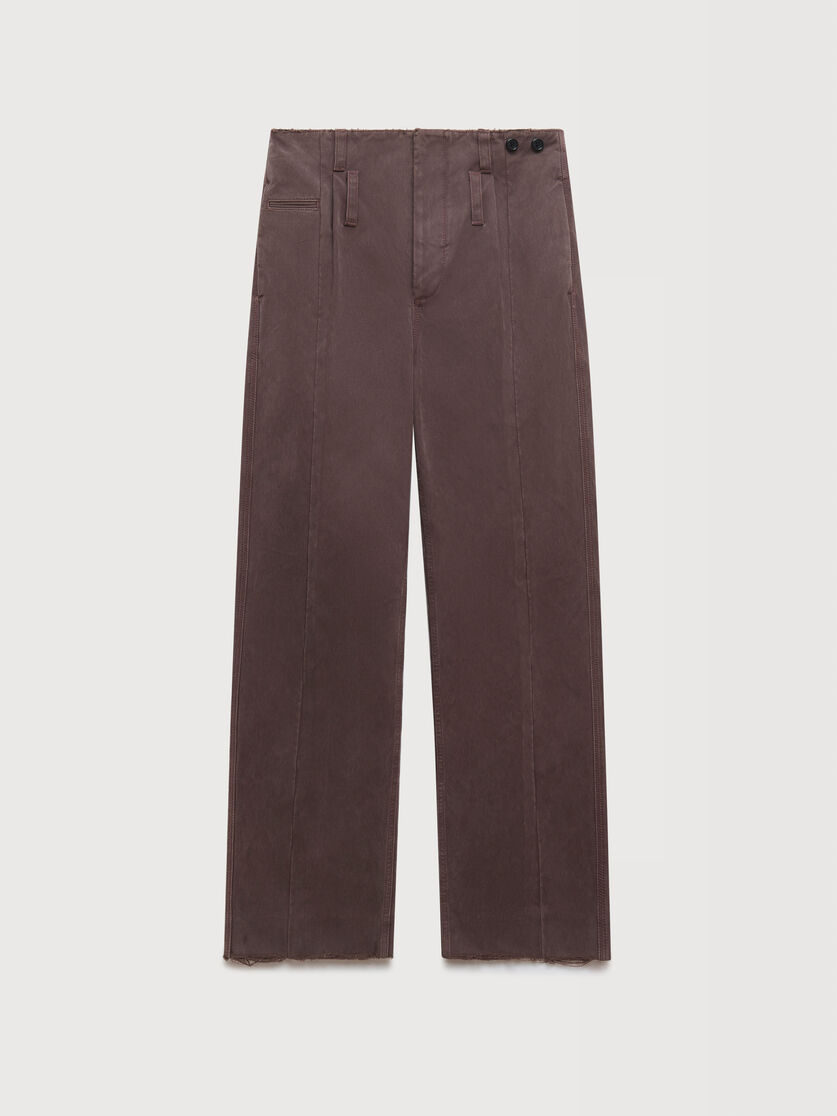 Purple drill pants with double belt loops, Image 1