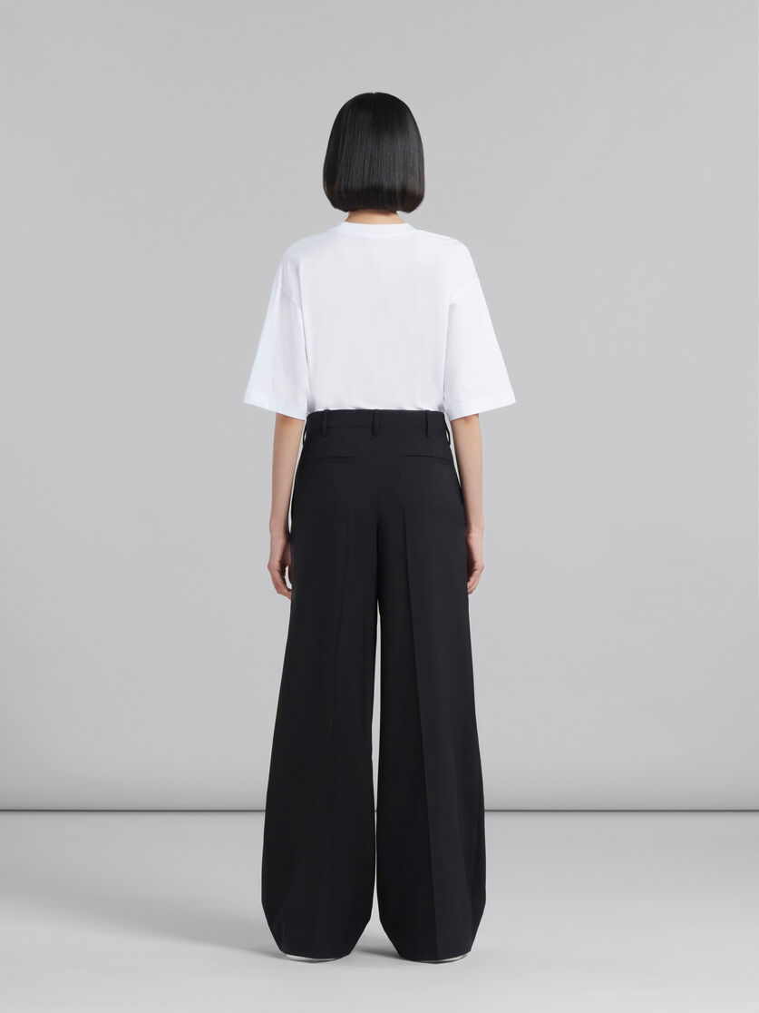 Black tropical wool palazzo trousers - Pants - Image 3