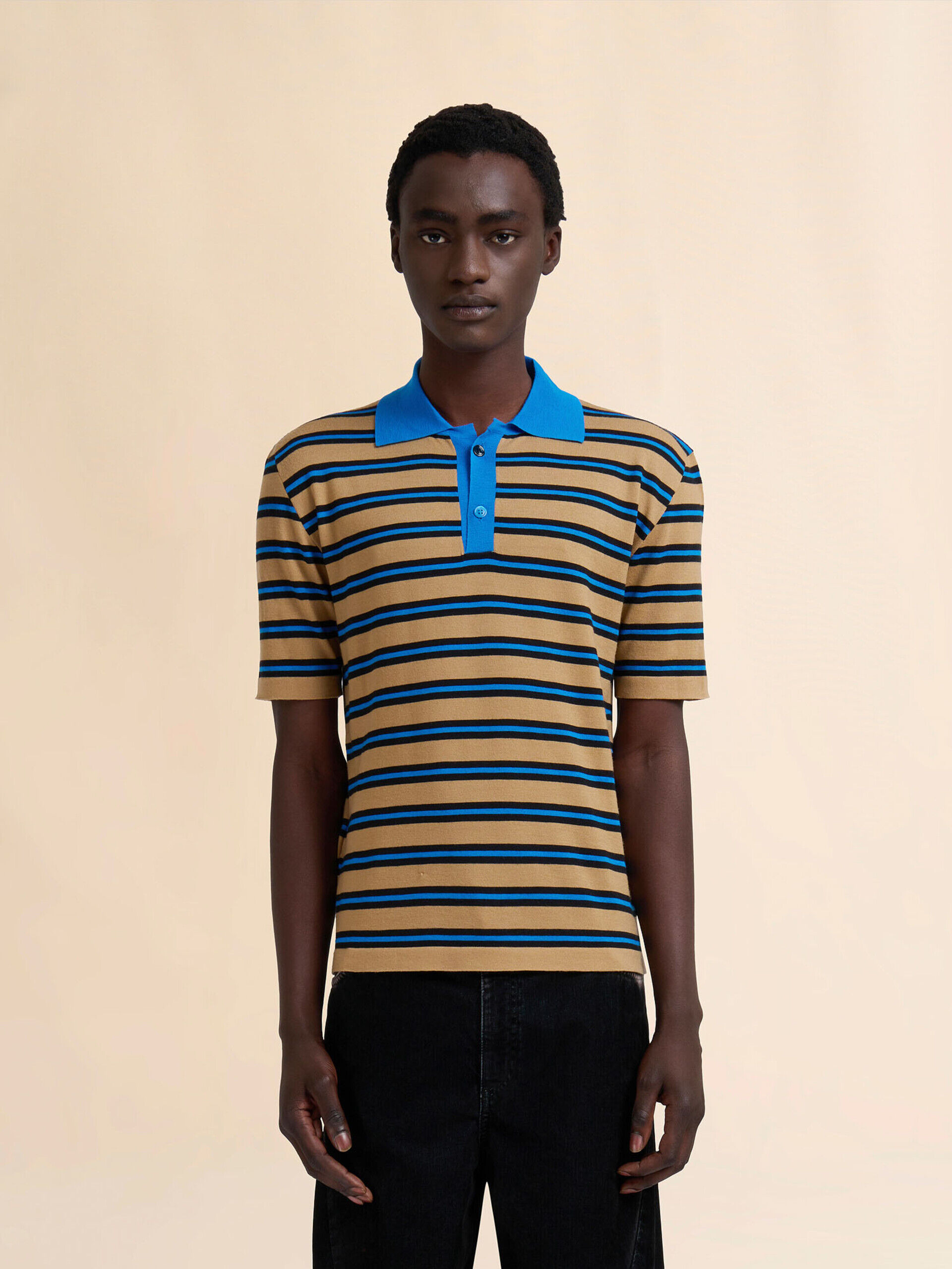 Marni Striped Polo Shirt | Brown | FARFETCH