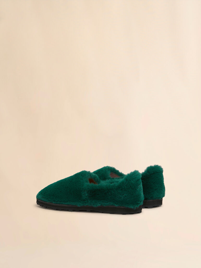 Blue slip-on loafer in faux fur - Mocassin - Image 3
