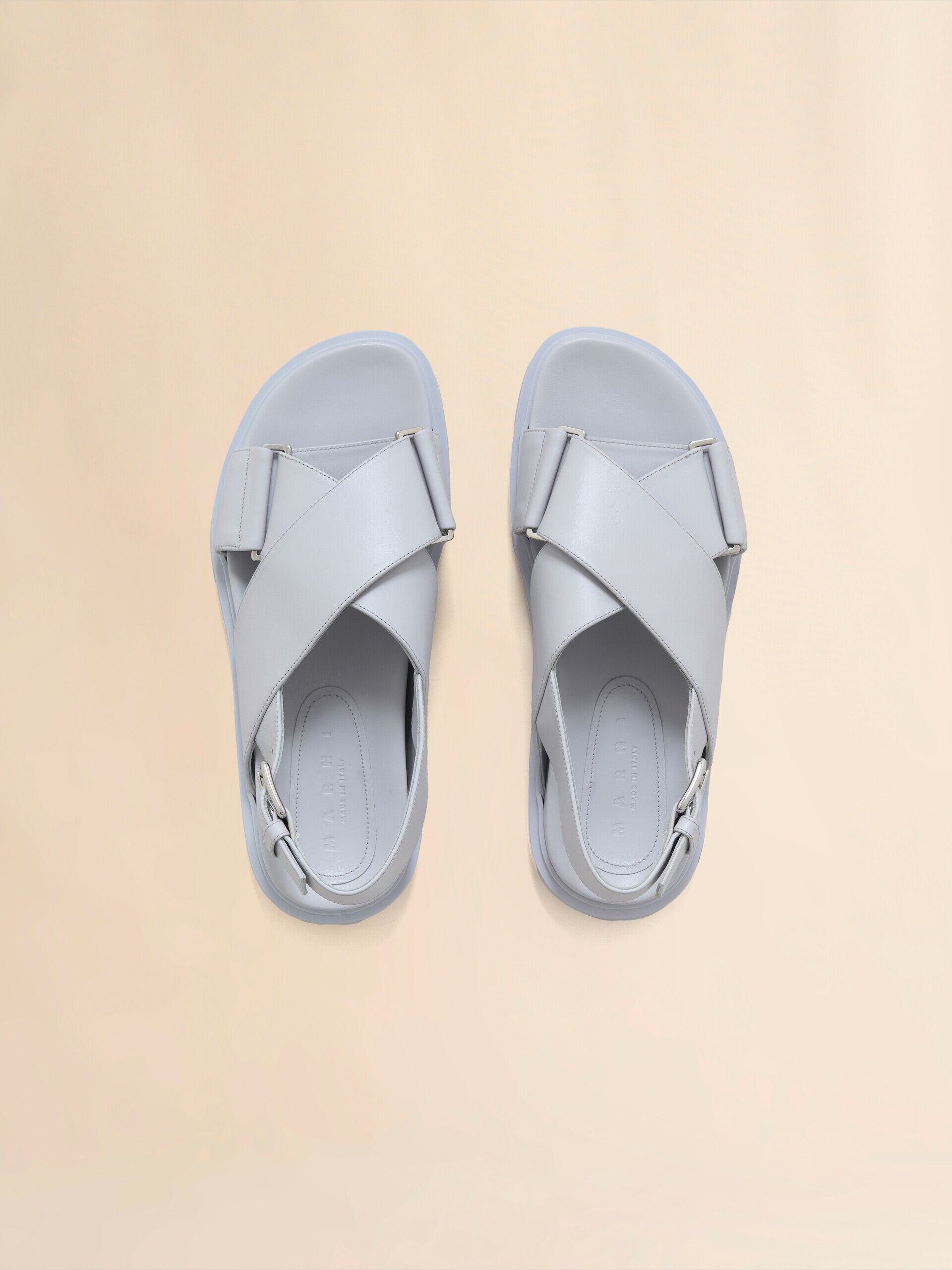 【関税＆送料込み】Marni Leather Crisscross Fussbett Sandal Brown leather Fussbett | Marni