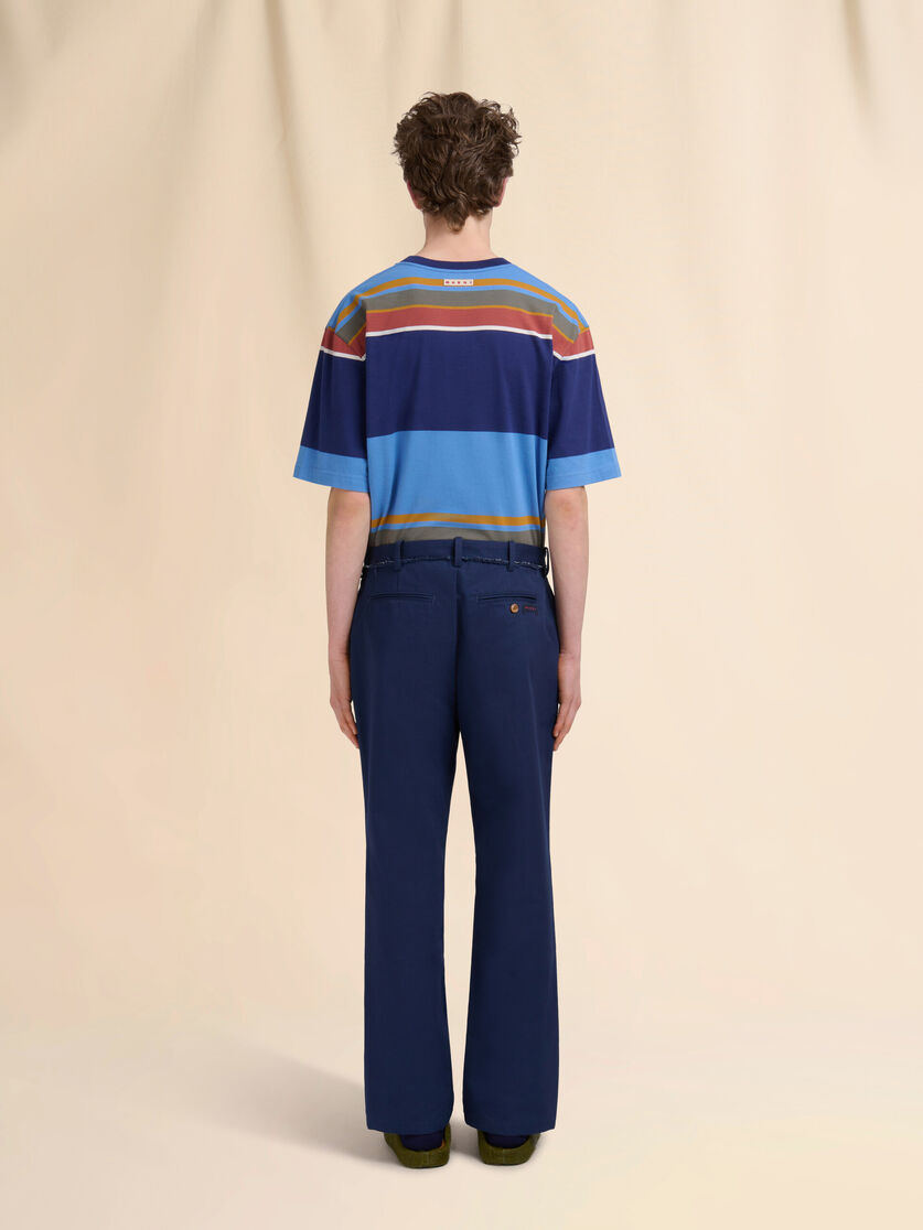 Pantaloni in gabardina organica blu - Pantaloni - Image 3
