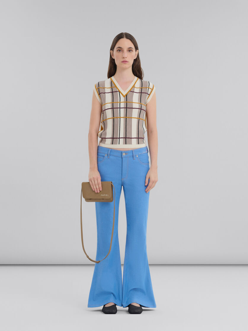 Brown leather shoulder bag with Marni mending | Marni 