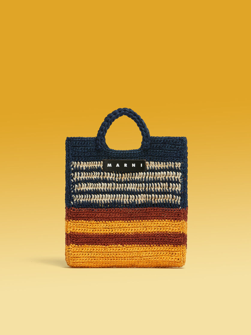 Brown striped MARNI MARKET FIQUE bag - Shopping Bags - Image 1