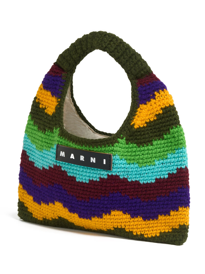 Mini green multicoloured MARNI MARKET WAVES tech wool bag - Shopping Bags - Image 4