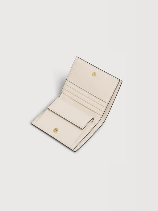 クリーム レザー製 Envelope 二つ折りウォレット - 財布