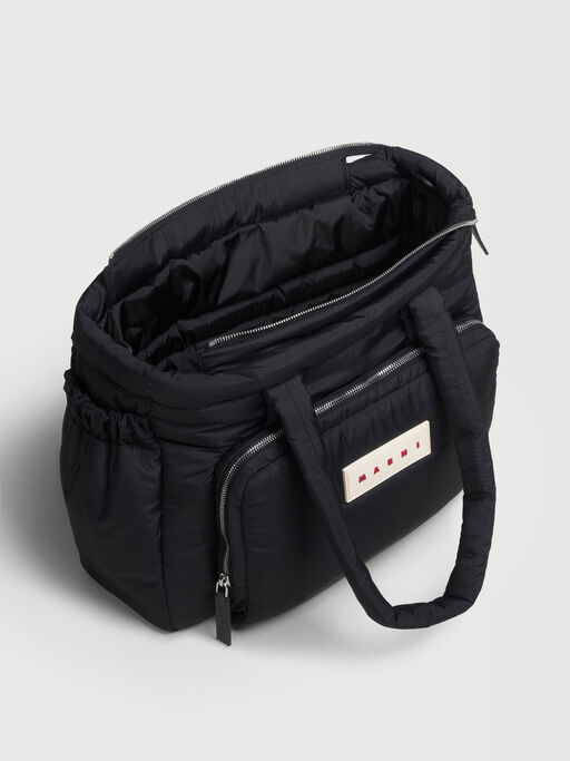 Tote bag Puff E/W de tejido t&eacute;cnico negro - Bolsos shopper