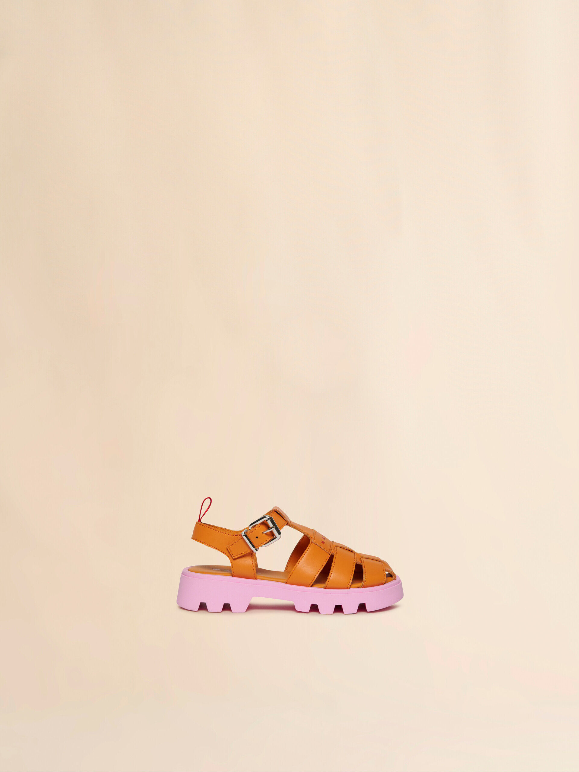 ★MARNI★フィッシャーマン レザー サンダル Orange leather fisherman sandal | Marni