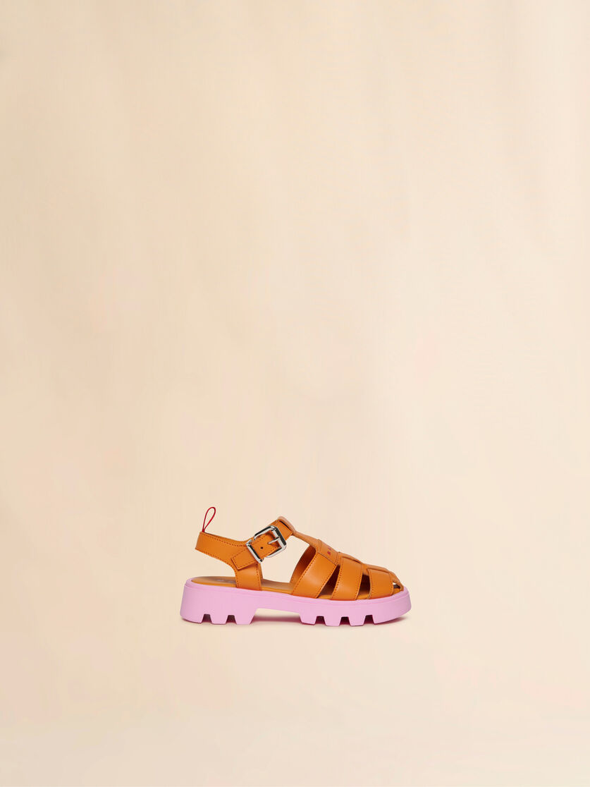 Orange leather fisherman sandal - Sneakers - Image 1