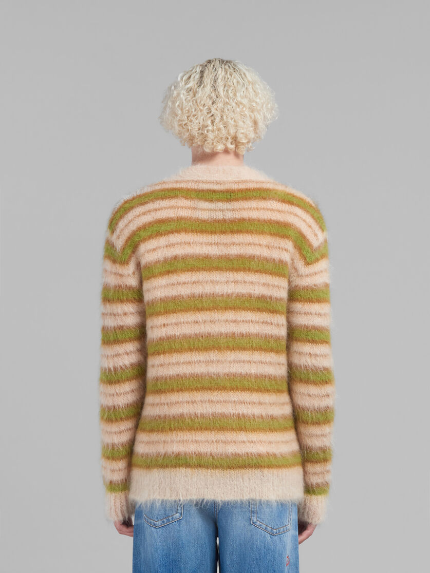 Cardigan marrone in mohair a righe - Pullover - Image 3