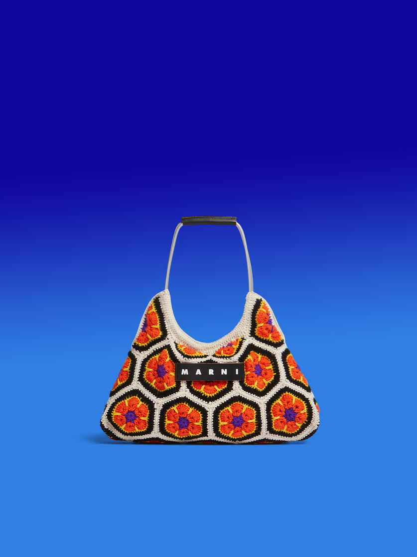 Orange MARNI MARKET FARM crochet bag - Shopping Bags - Image 1