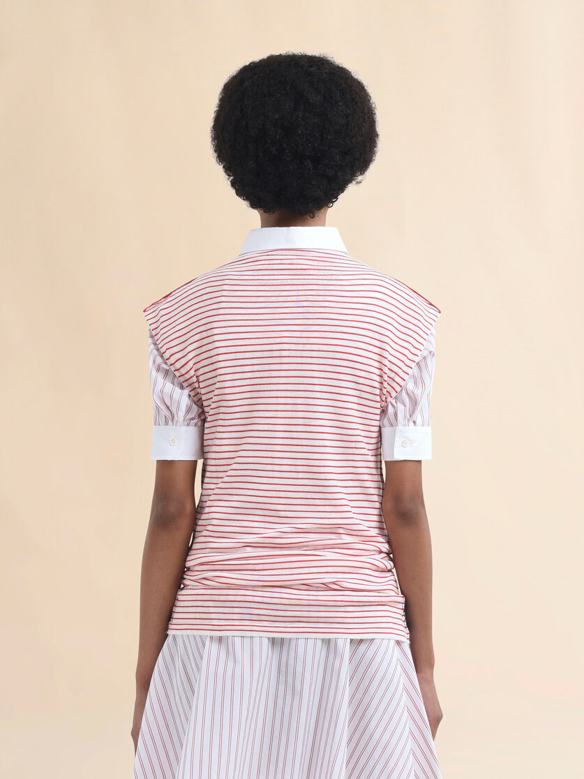 Sleeveless striped knitted top with contrasting back panel - Pullovers - Image 3