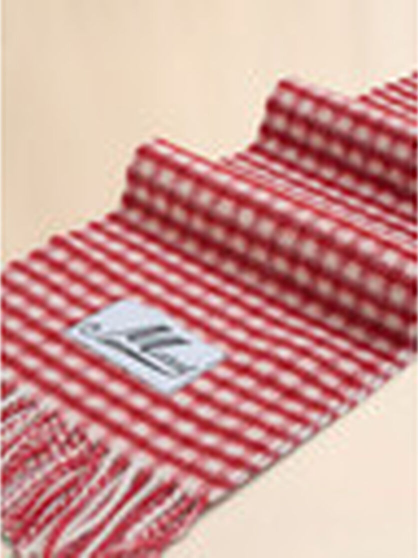 Double check wool and mohair black and white scarf - Scarves - Image 3