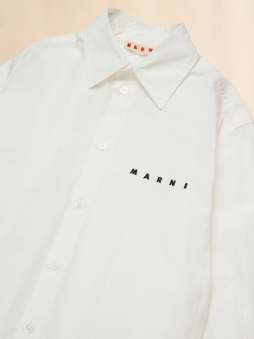 Off-white cotton shirt with embroidered Marni logo - Shirts - Image 3