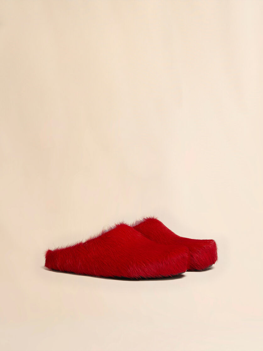 Blue long hair calfskin Fussbett sabot - Clogs - Image 2
