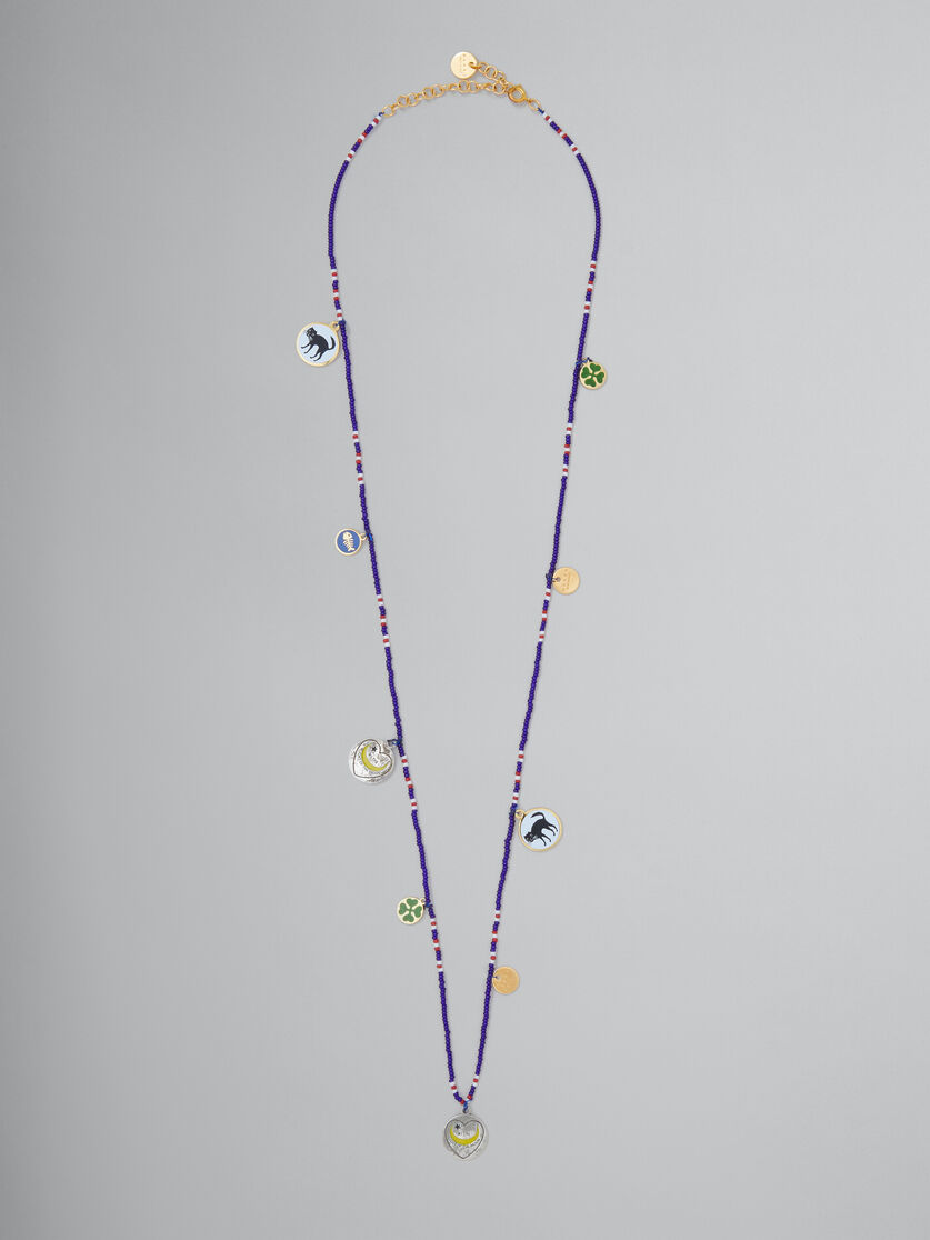 Micro-bead necklace with disc charms - Necklaces - Image 1