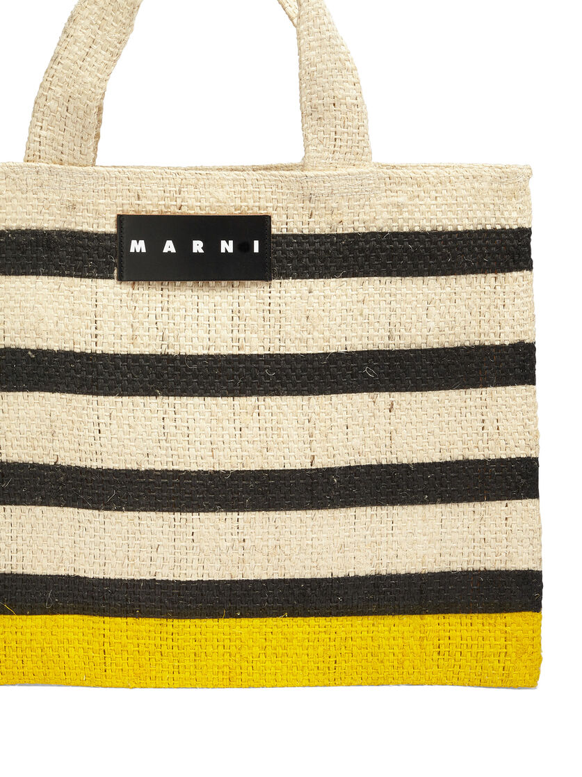 ブラック&オレンジ 天然繊維製MARNI MARKET CANAPAスモールバッグ - ショッピングバッグ - Image 4