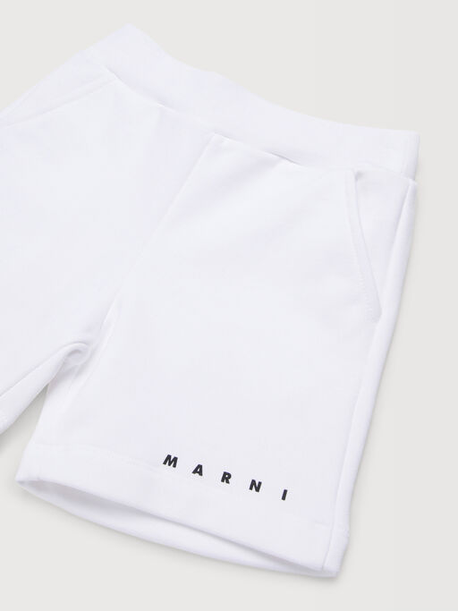 White cotton shorts with Marni print - Pants