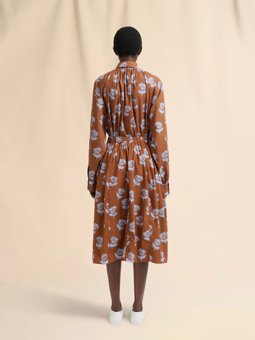 Light blue poplin egg skirt with Sprayed Roses print - Skirts - Image 3