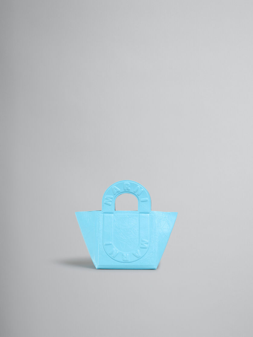 Turquoise leather Sweedy small tote bag - Shopping Bags - Image 1