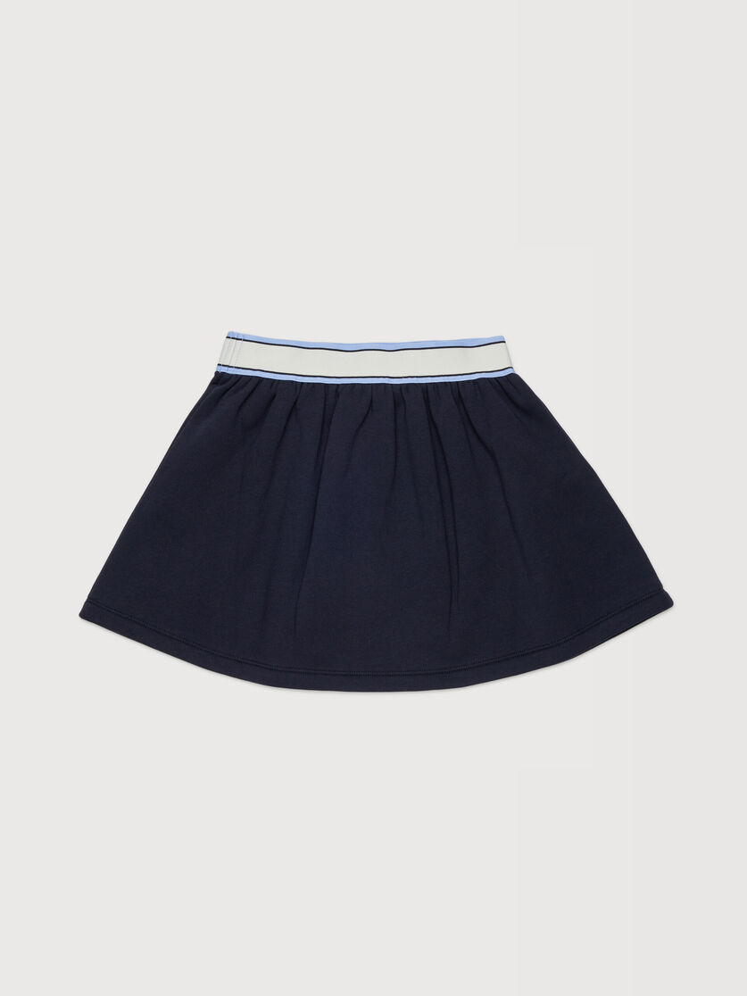 Dark blue cotton mini skirt with elasticated logo waist, Image 2