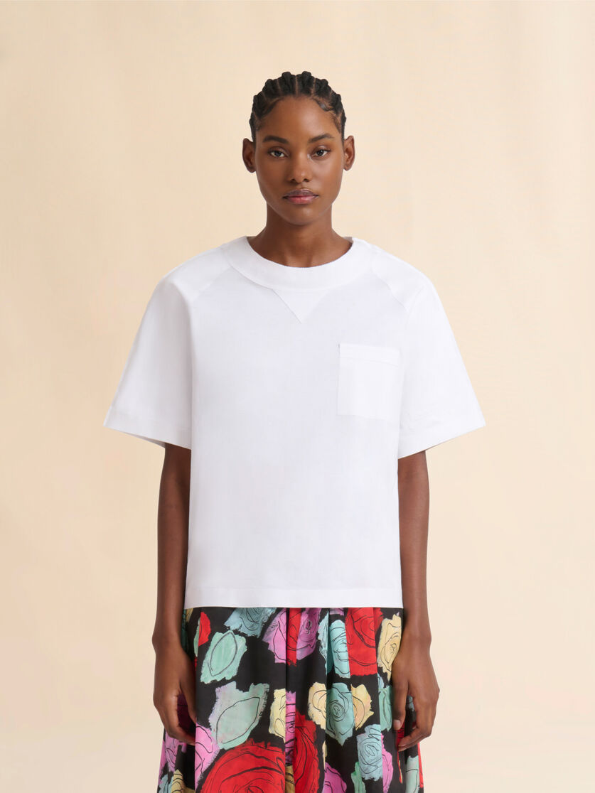 Pale peach cotton short-sleeve sweatshirt with Trunkaroo detail - T-shirts - Image 2