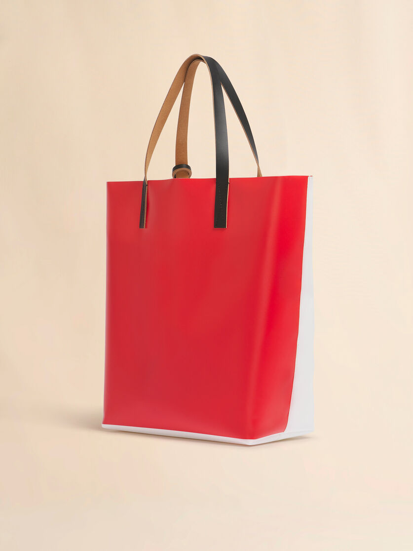 White and red fabric Tribeca tote with dogs print - Shopping Bags - Image 3