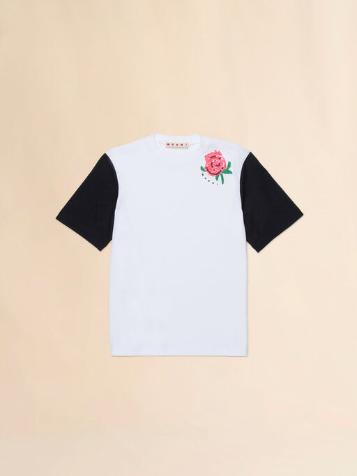 T-shirt in cotone bianco con stampa Tea Time - T-shirt