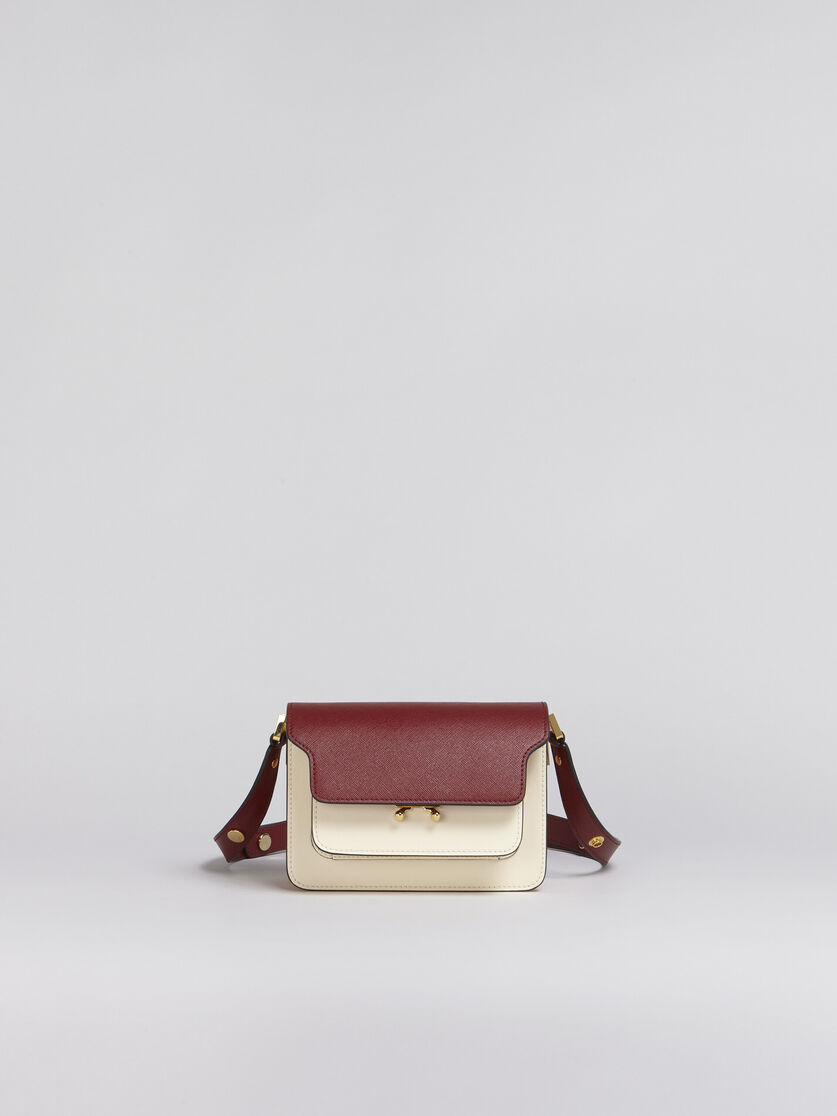 Mini-sac porté épaule TRUNK de taille moyenne en cuir saffiano rouge multicolore - Sacs portés épaule - Image 1