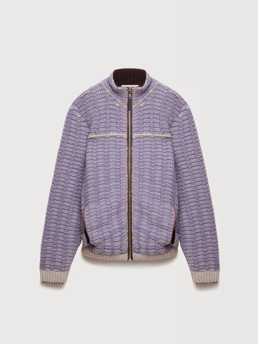 Purple cotton-wool knit jacket - Jackets