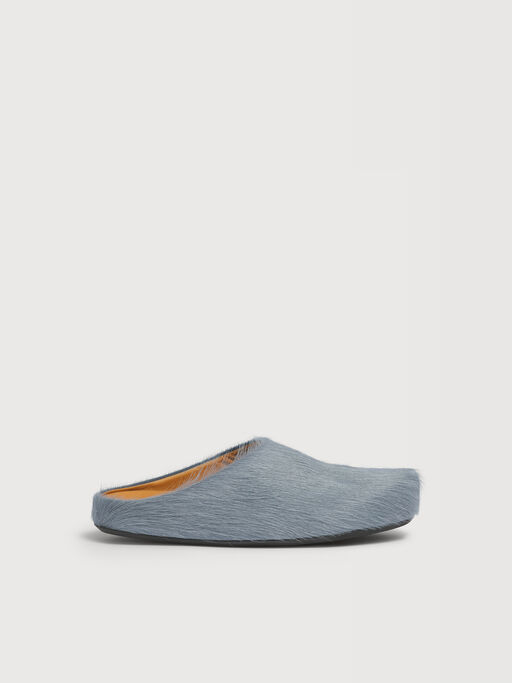 Blue long hair calfskin Fussbett sabot - Clogs