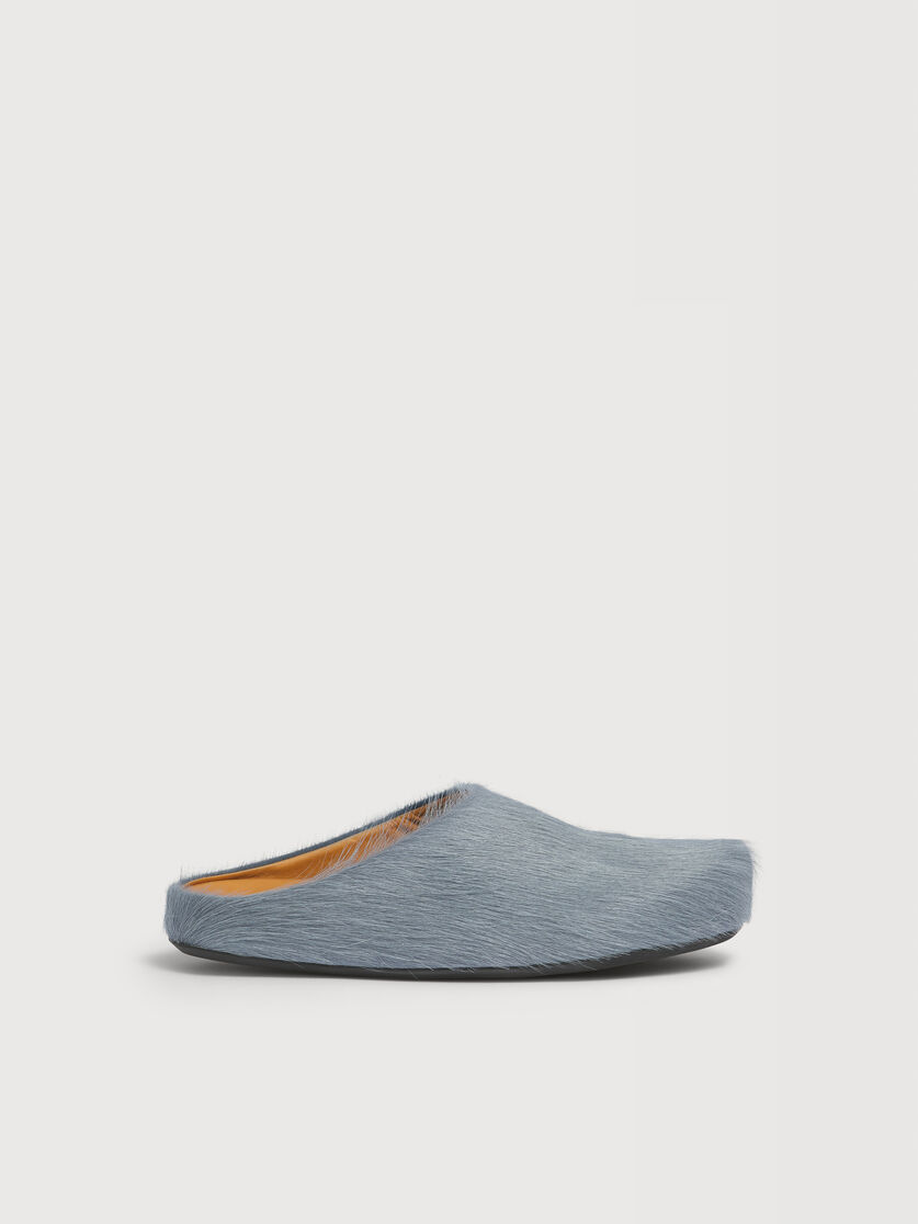 Blue long hair calfskin Fussbett sabot, Image 1