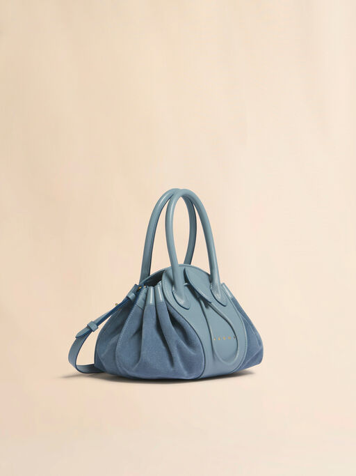Blue leather and suede Tulipea small handbag - Shoulder Bags